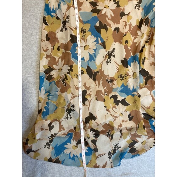 lauren ralph lauren Dress Sz 12 Black Label Floral V Neck Flowy Classic Spring - Picture 11 of 16